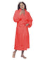robesale coral terry cotton shawl collar bathrobe with tie belt and pockets