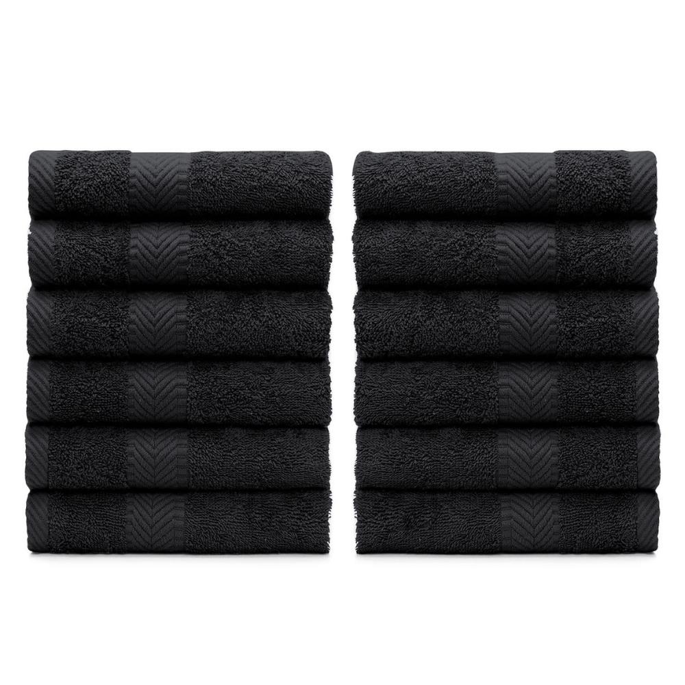Terry Cotton Washcloth Towels - Set of 12