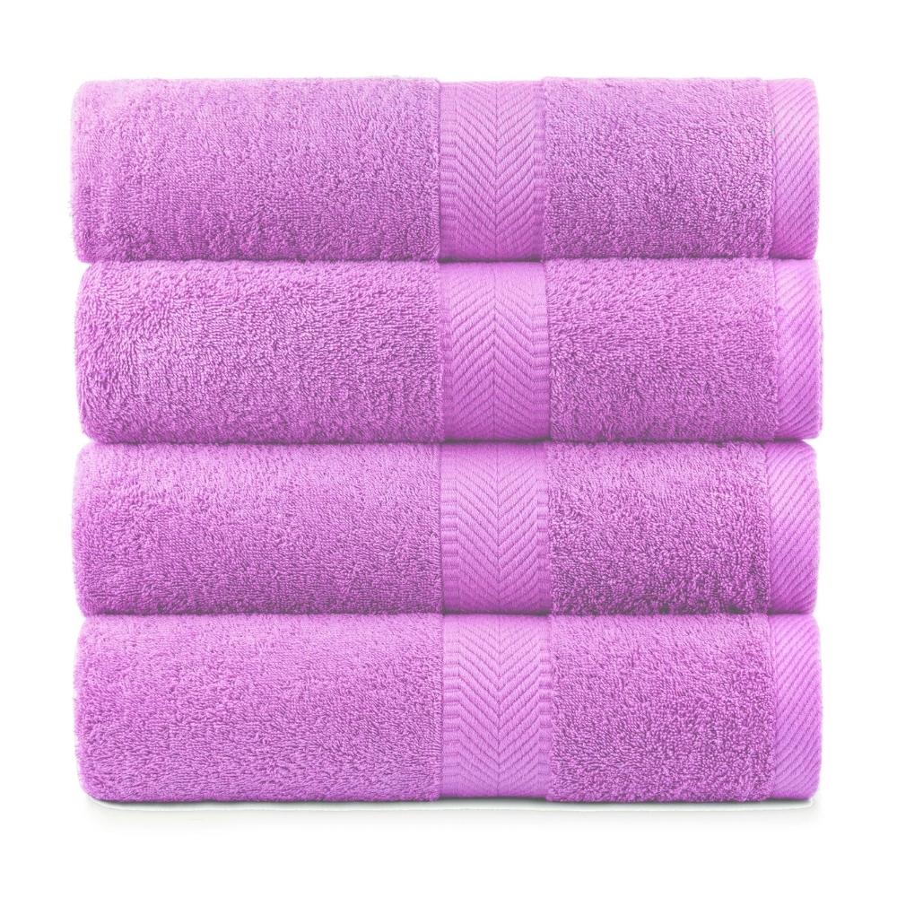 Terry Cotton Bath Towels - Set of 4 - 660 Gsm Thick