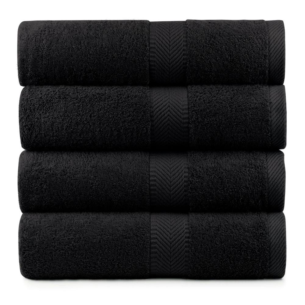 Terry Cotton Bath Towels - Set of 4 - 660 Gsm Thick