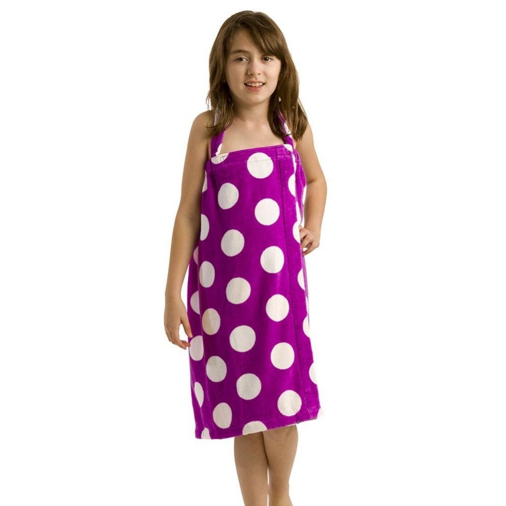 Terry Polka Girls Spa Wrap Towels