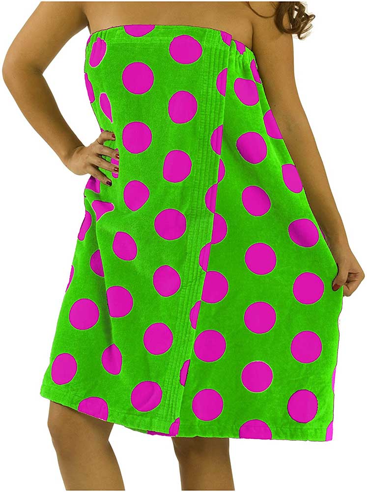 Terry Velour Women Polka Dot Spa Wrap Towels