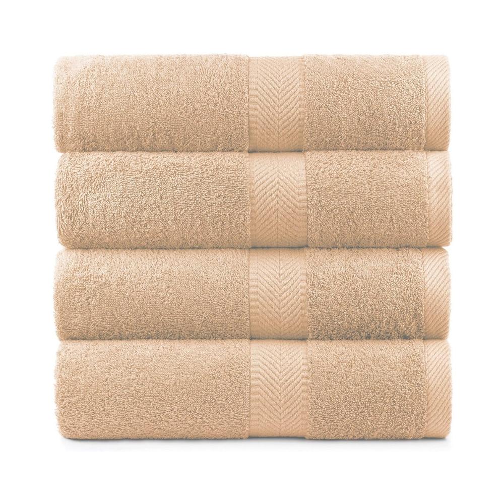 Terry Cotton Bath Towels - Set of 4 - 660 Gsm Thick