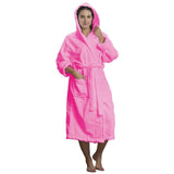 Microfiber Coral Fleece Hooded Adult Bathrobes