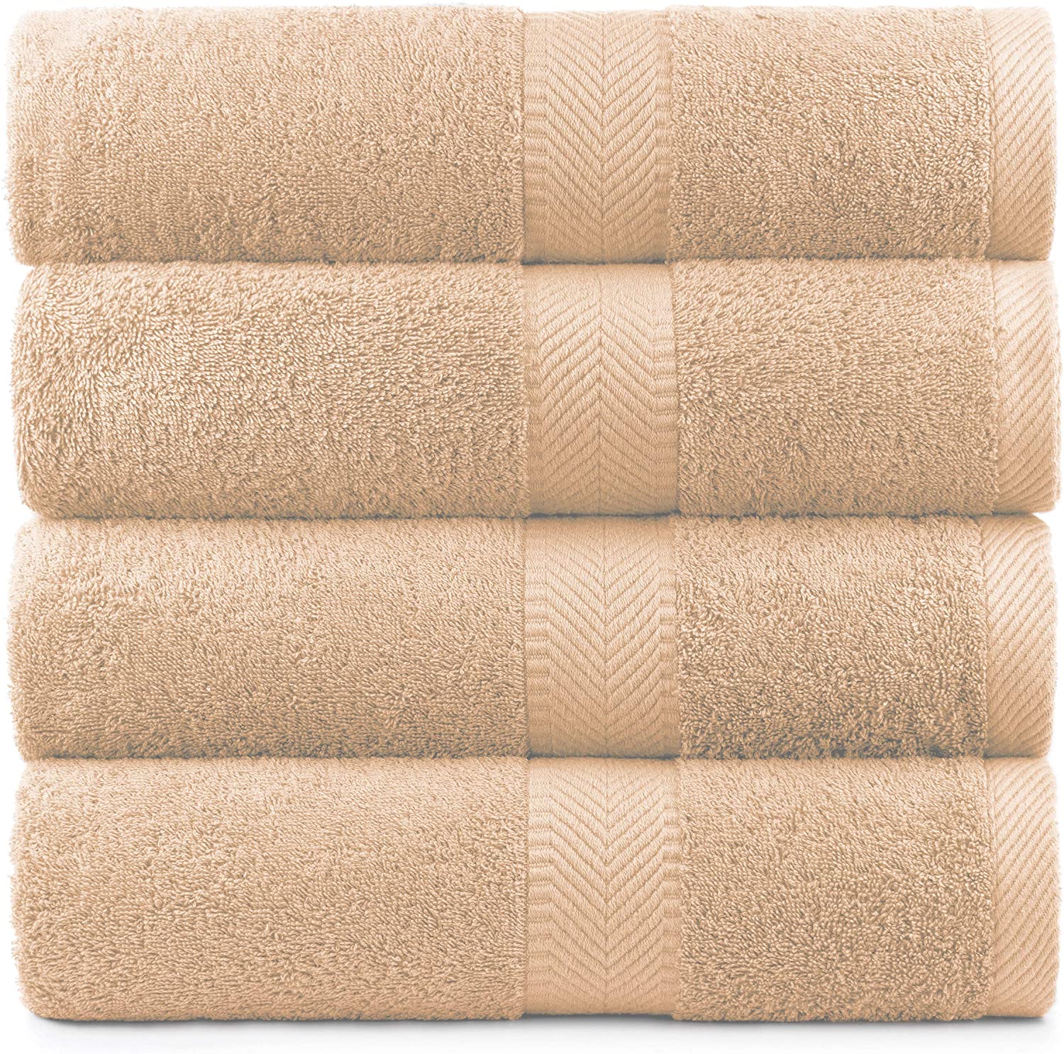 Terry Cotton Bath Towels - Set of 4 - 660 Gsm Thick