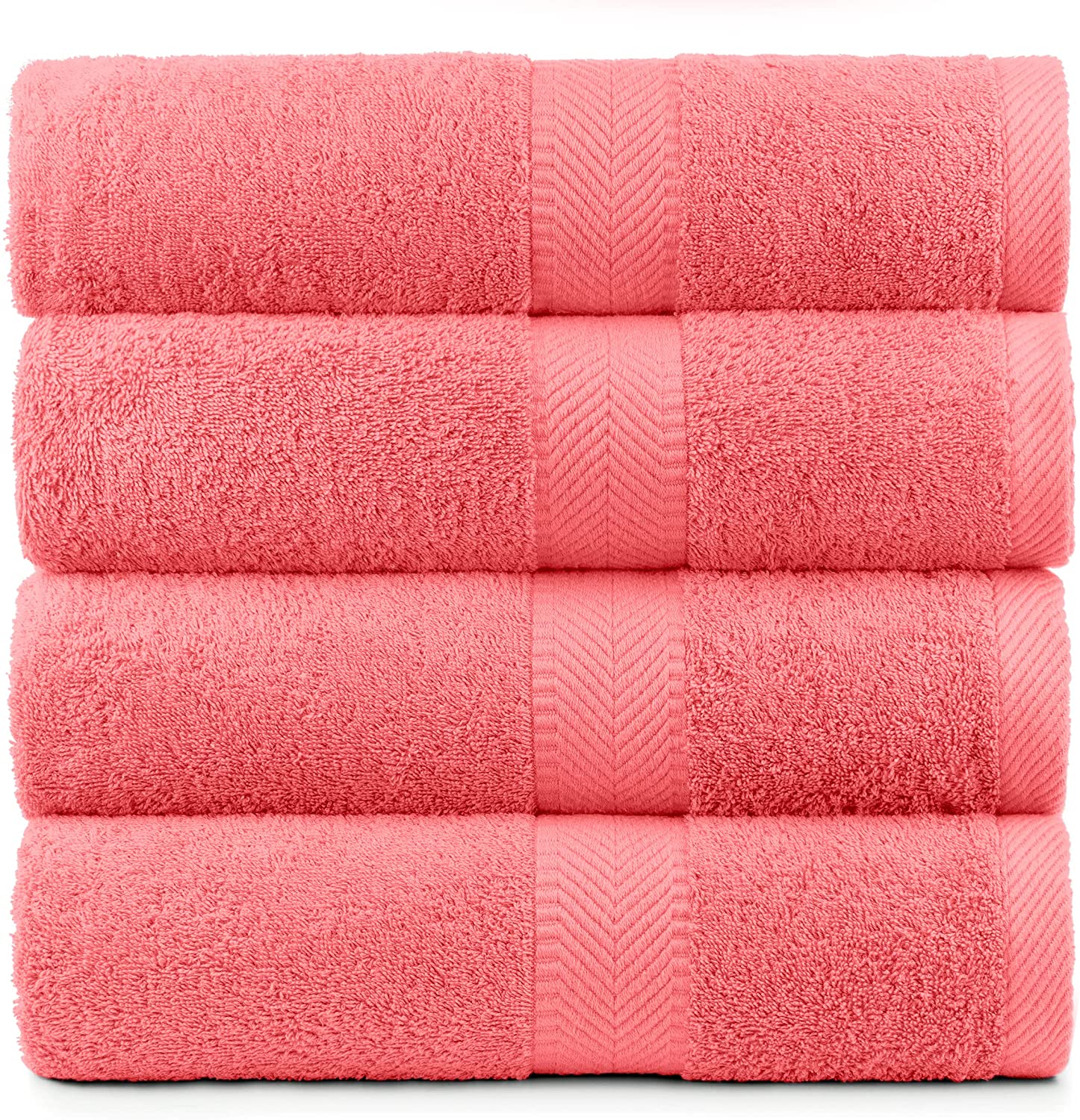 Terry Cotton Bath Towels - Set of 4 - 660 Gsm Thick