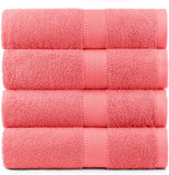 Terry Cotton Bath Towels - Set of 4 - 660 Gsm Thick