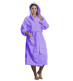 Microfiber Coral Fleece Hooded Adult Bathrobes