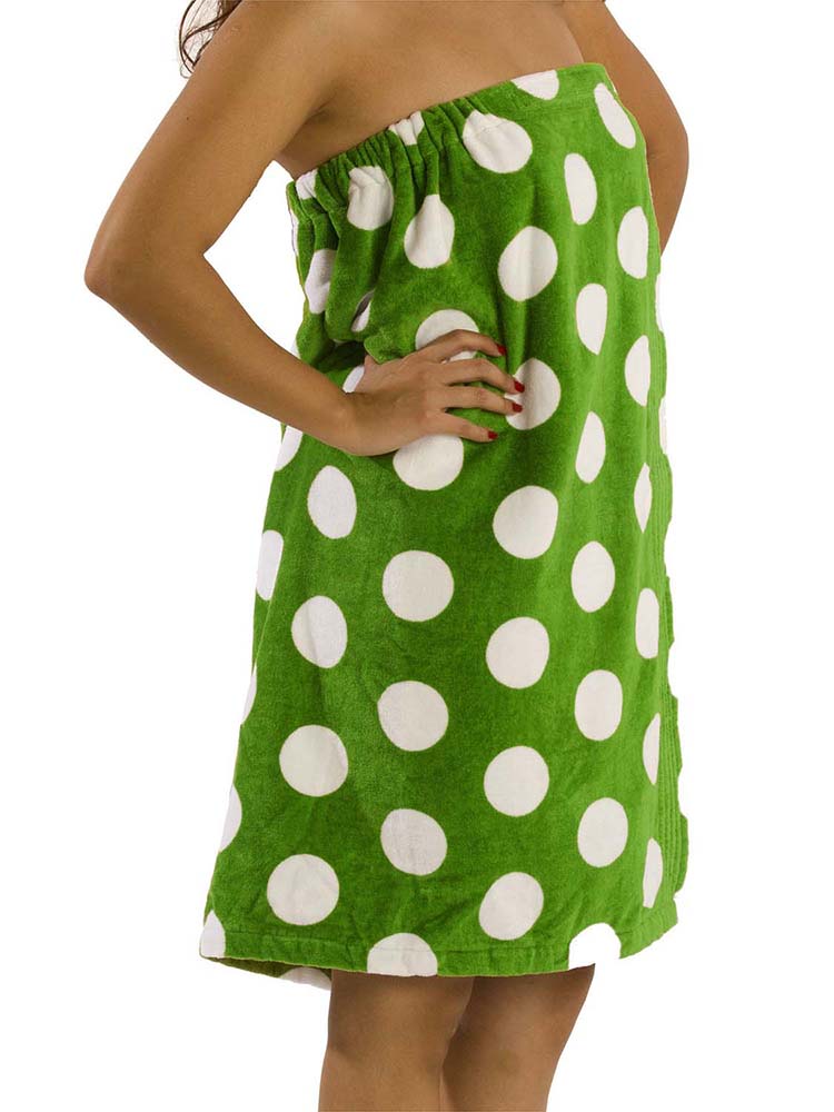 Terry Velour Women Polka Dot Spa Wrap Towels