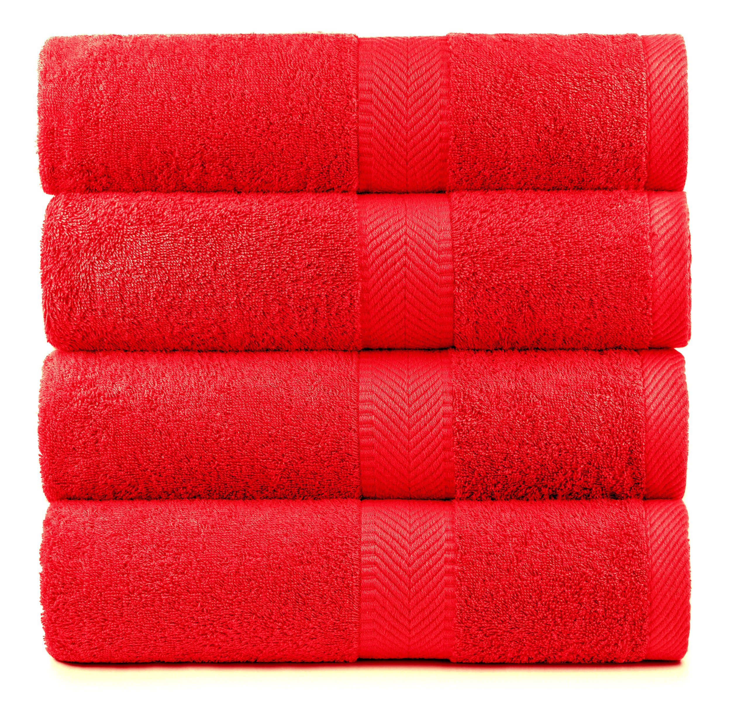 Terry Cotton Bath Towels - Set of 4
