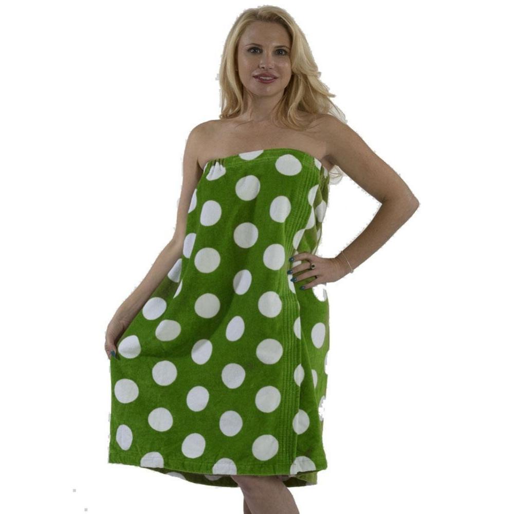 Terry Velour Women Polka Dot Spa Wrap Towels