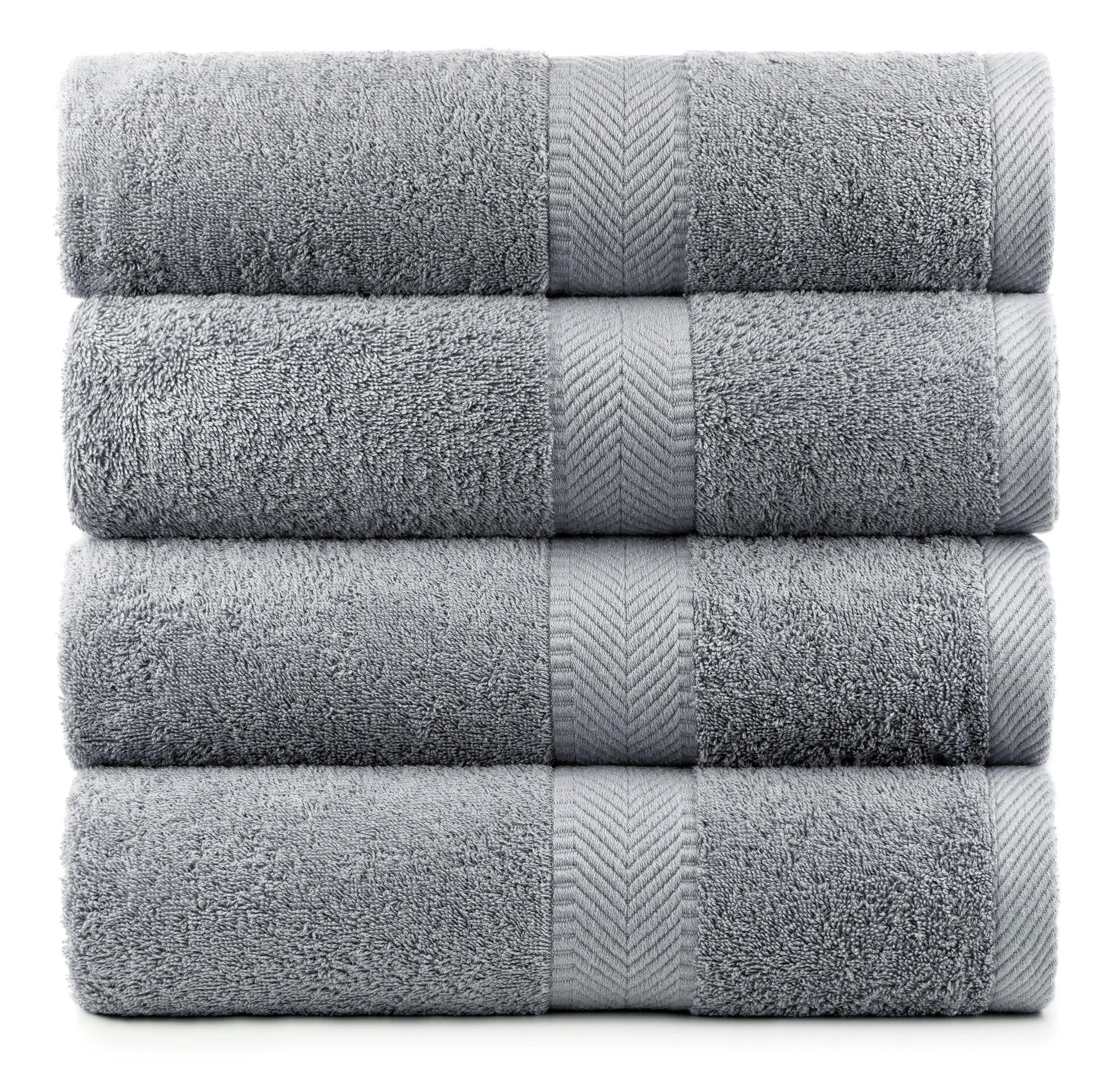 Terry Cotton Bath Towels - Set of 4 - 660 Gsm Thick