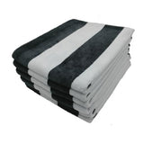 Terry Velour Cabana Hand Towels - Set of 6 - bath towel wrap with straps