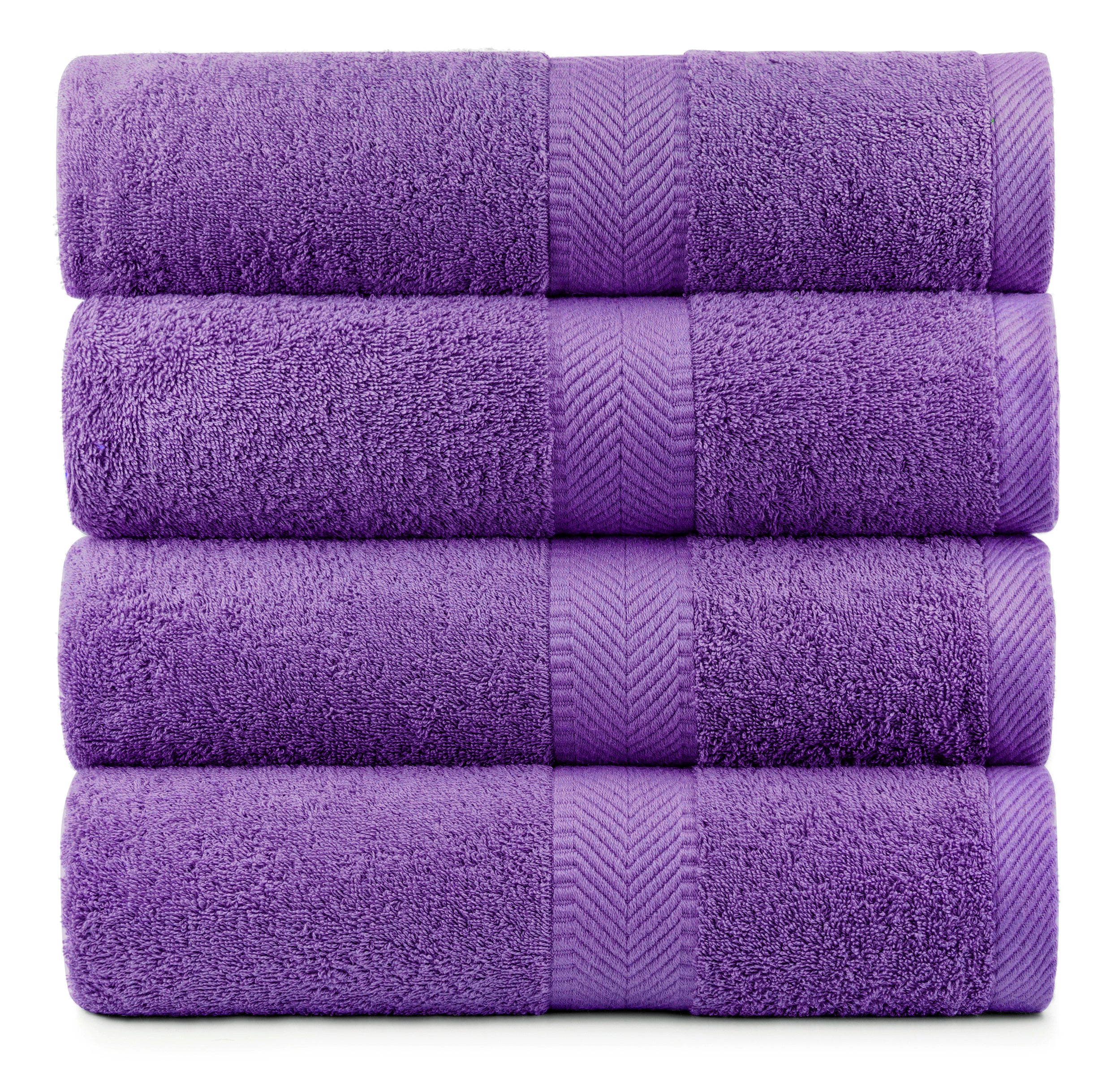Terry Cotton Bath Towels - Set of 4