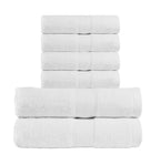 660 GSM cotton bath and hand towel set - White