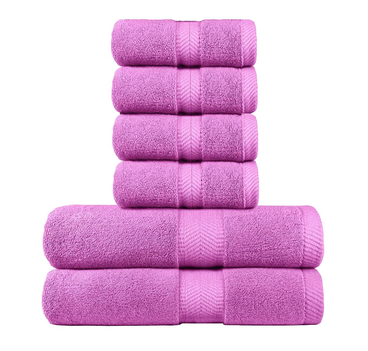 660 GSM cotton bath and hand towel set - Lavender