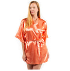Satin Kimono Robe for Women - Short Silky Bathrobe