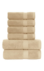 660 GSM cotton bath and hand towel set - Beige