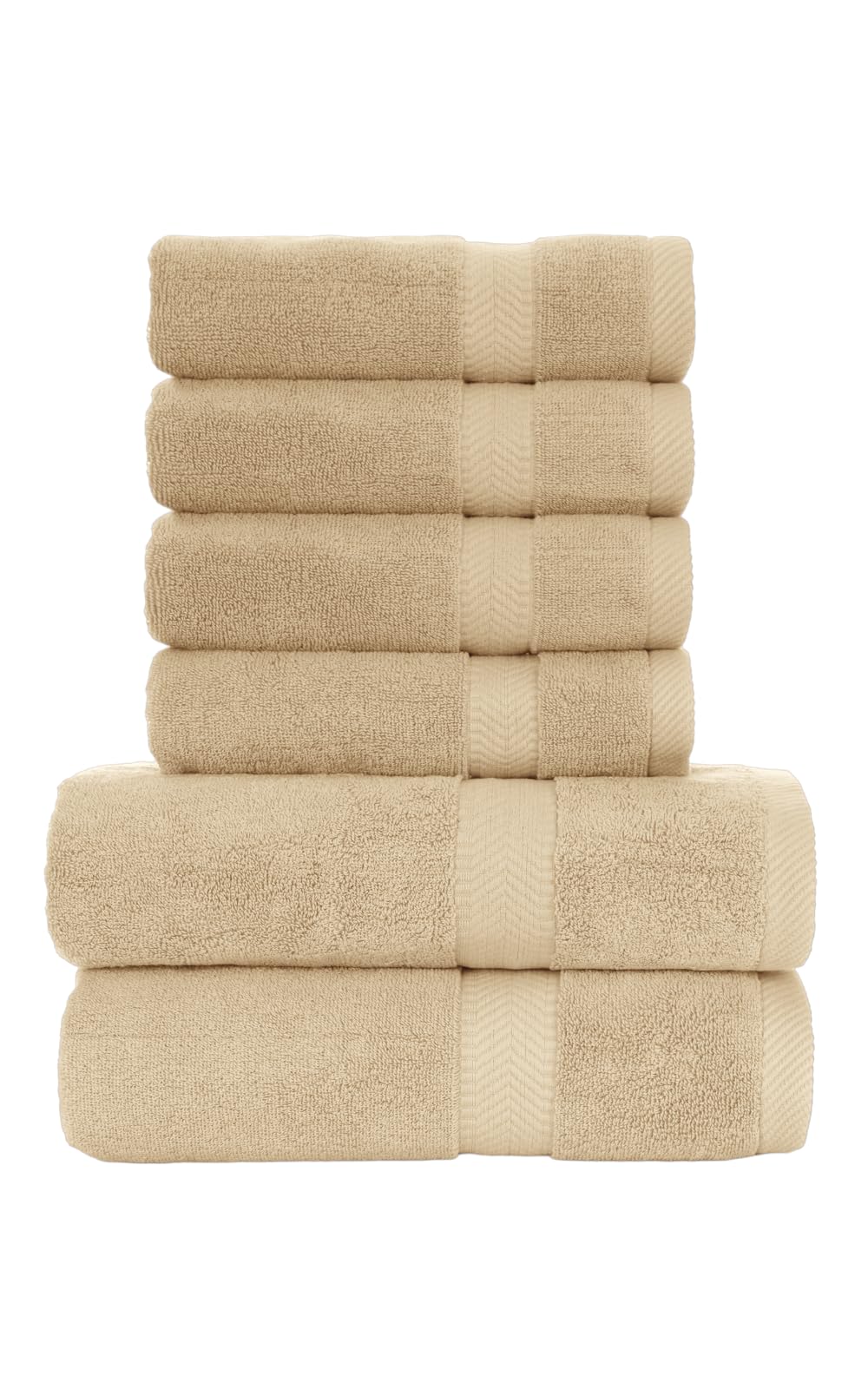 660 GSM cotton bath and hand towel set - Beige