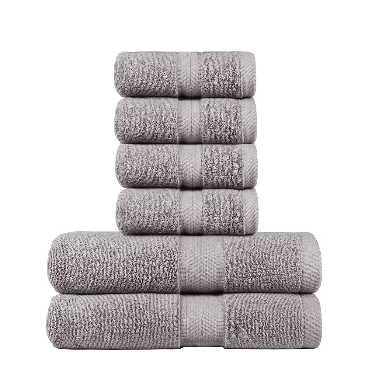 660 GSM cotton bath and hand towel set - Steel Gray
