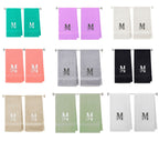 540 GSM Split Initial Personalized Terry Cotton Towel Set of 2 - White