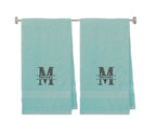 540 GSM Split Initial Personalized Terry Cotton Towel Set of 2 - Pink