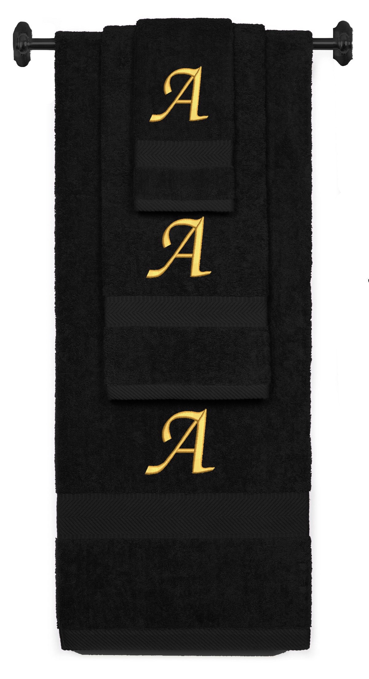 540 GSM Personalized Terry Cotton 3-Piece Set - Bath, Hand & Washcloth