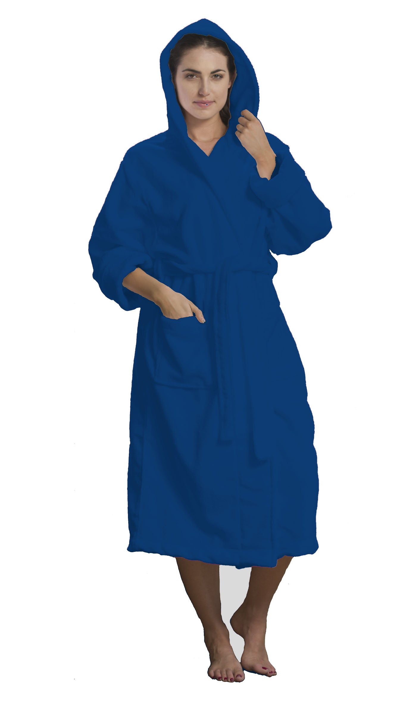 Microfiber Coral Fleece Hooded Adult Bathrobes - view 21