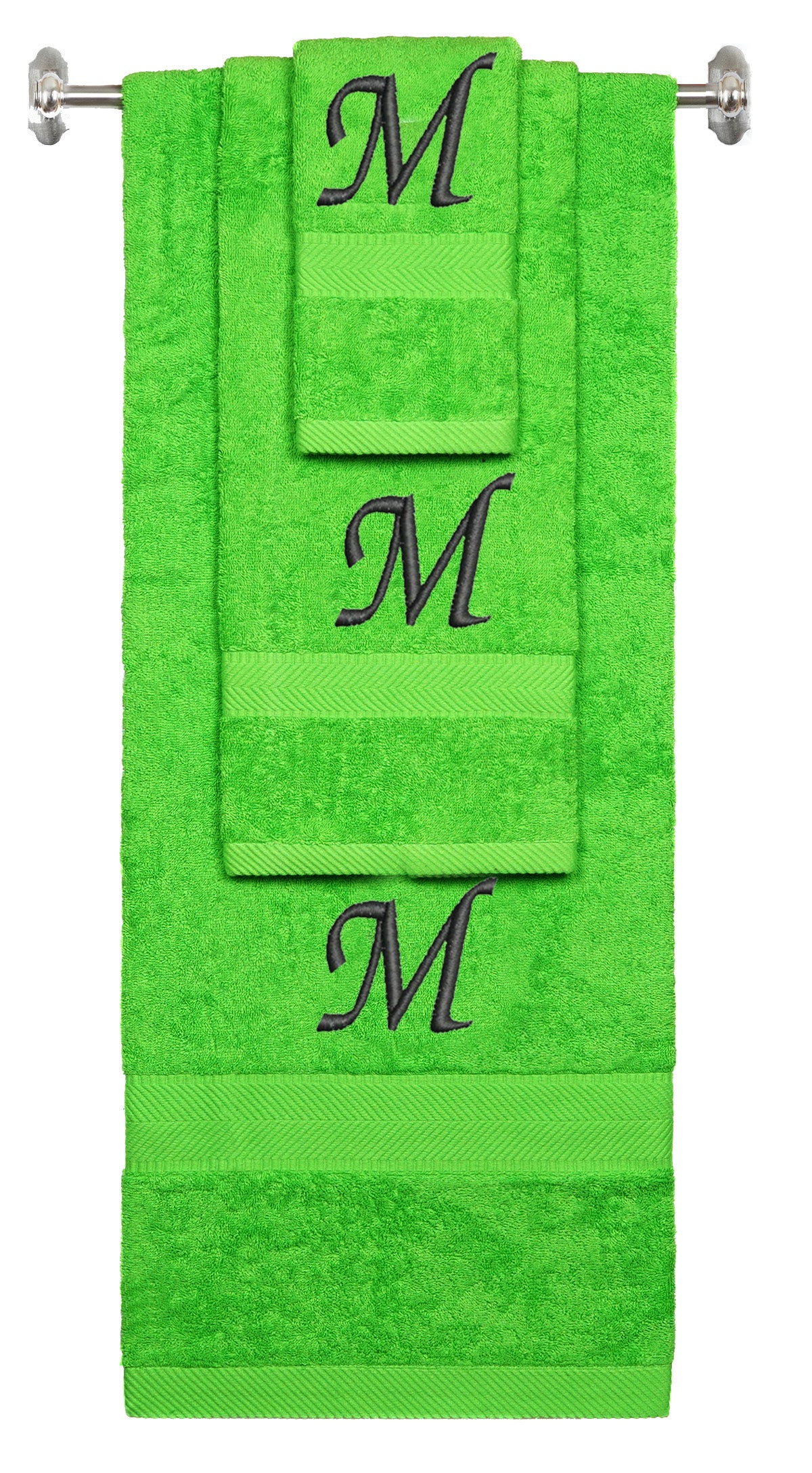 540 GSM Personalized Terry Cotton 3-Piece Set - Bath, Hand & Washcloth