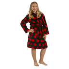 360 GSM Polka Dot Hooded Girls Bathrobe