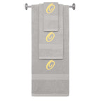 Silver monogrammed towel set with Gold thread, Diana Script font, initial O - 540 GSM cotton 3-piece
