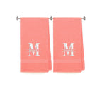 540 GSM Split Initial Personalized Terry Cotton Towel Set of 2 - Red