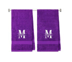 540 GSM Split Initial Personalized Terry Cotton Towel Set of 2 - Orange
