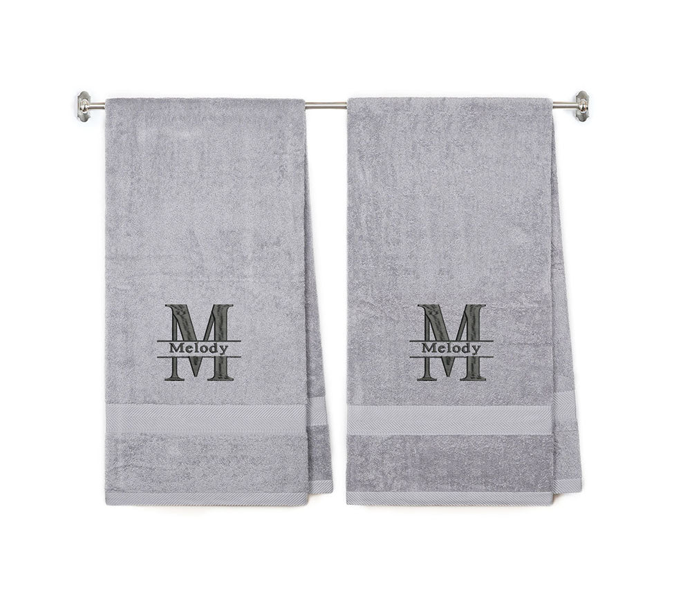 540 GSM Split Initial Personalized Terry Cotton Towel Set of 2 - view 54