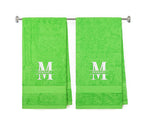 540 GSM Split Initial Personalized Terry Cotton Towel Set of 2 - view 55