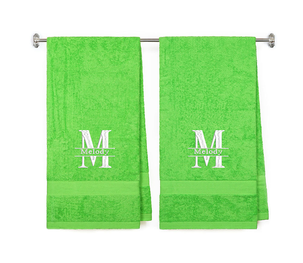 540 GSM Split Initial Personalized Terry Cotton Towel Set of 2 - view 55