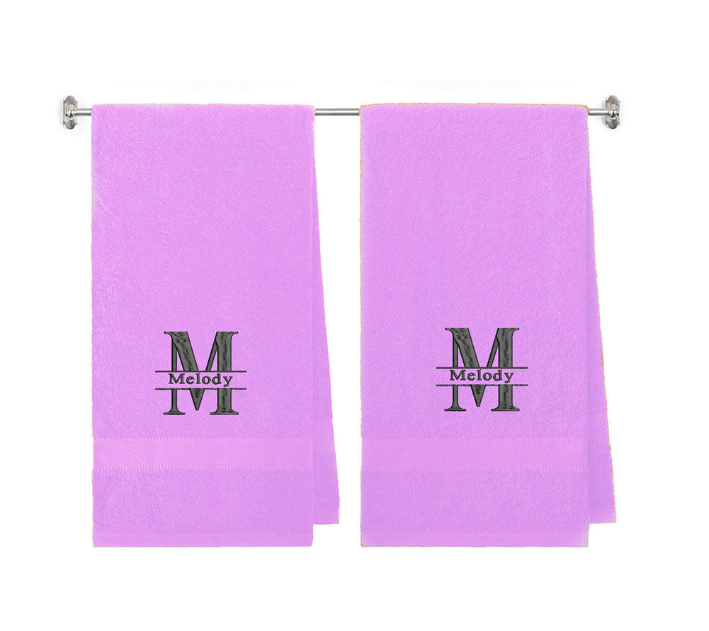 540 GSM Split Initial Personalized Terry Cotton Towel Set of 2 - view 57