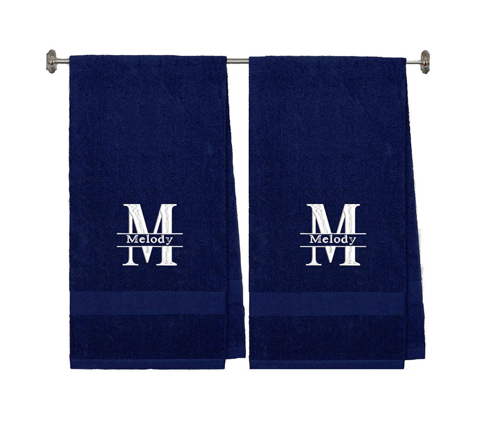 540 GSM Split Initial Personalized Terry Cotton Towel Set of 2 - view 58