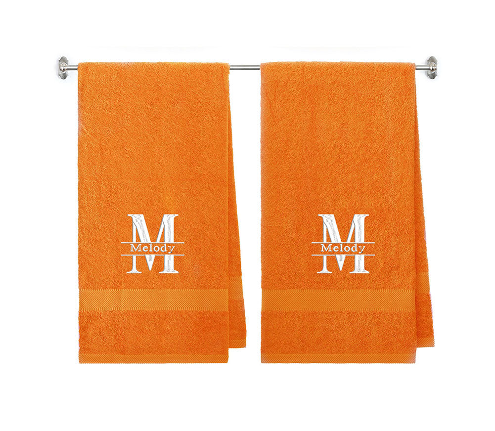 540 GSM Split Initial Personalized Terry Cotton Towel Set of 2 - view 59