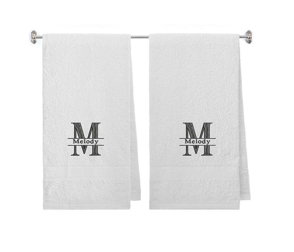 540 GSM Split Initial Personalized Terry Cotton Towel Set of 2 - view 62