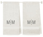 540 GSM Split Initial Personalized Terry Cotton Towel Set of 2 - Ivory