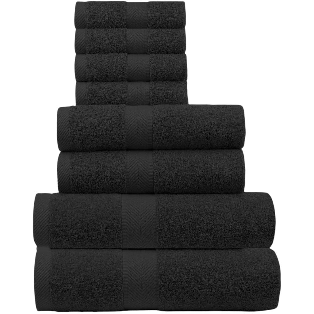 Terry Cotton Bath Towels, Hand Towel and Washcloth 8-Piece Set Main image