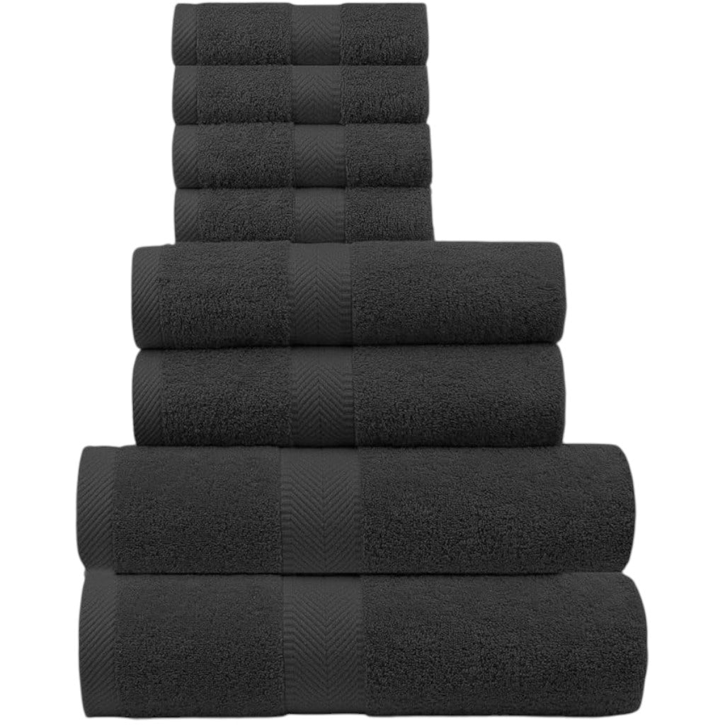 Terry Cotton Bath Towels, Hand Towel and Washcloth 8-Piece Set Secondary image