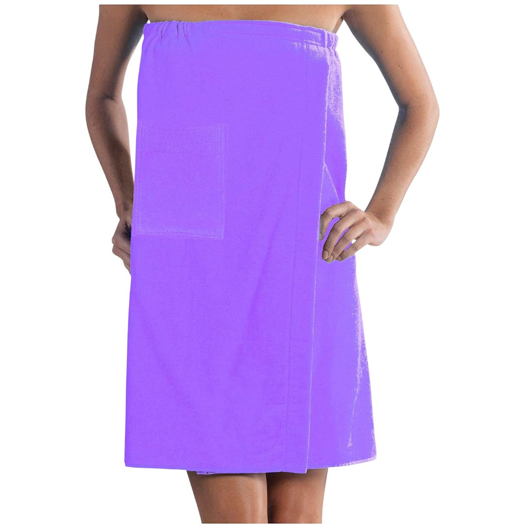 360 GSM Women's Spa Wrap Towel with Pocket - Terry Cotton Velour