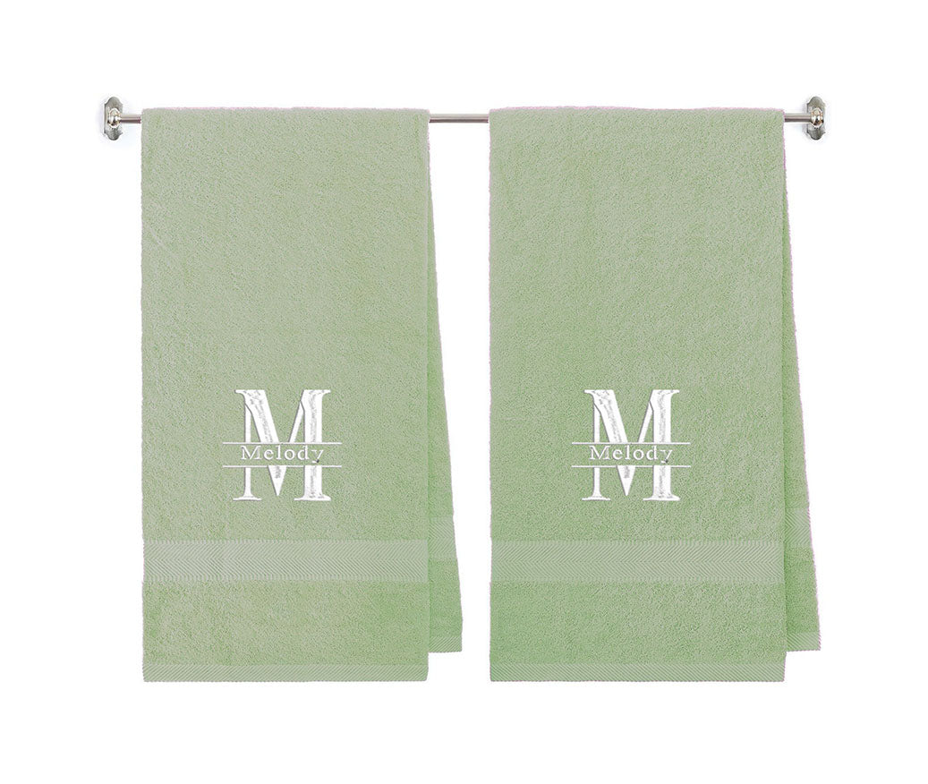 540 GSM Split Initial Personalized Terry Cotton Towel Set of 2 - view 63