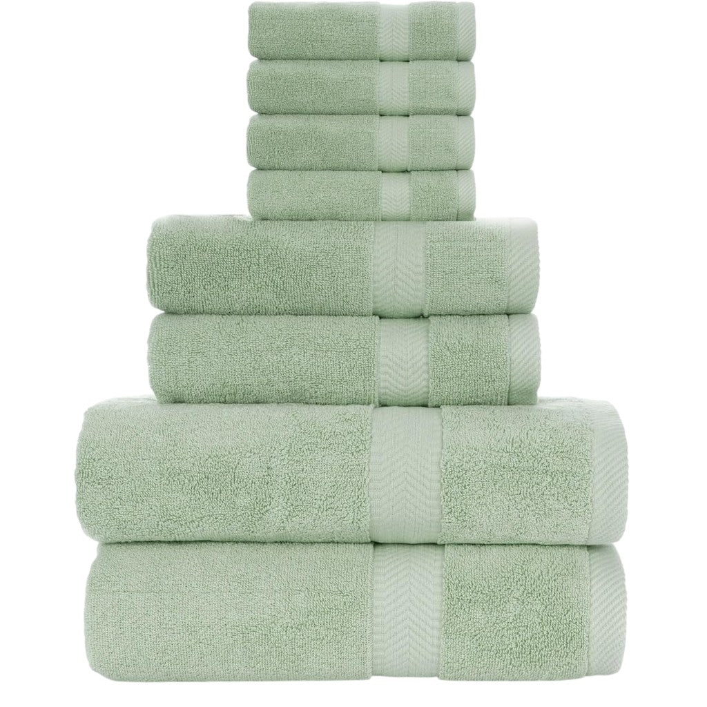 Terry Cotton Bath Towels, Hand Towel and Washcloth 8-Piece Set - view 6