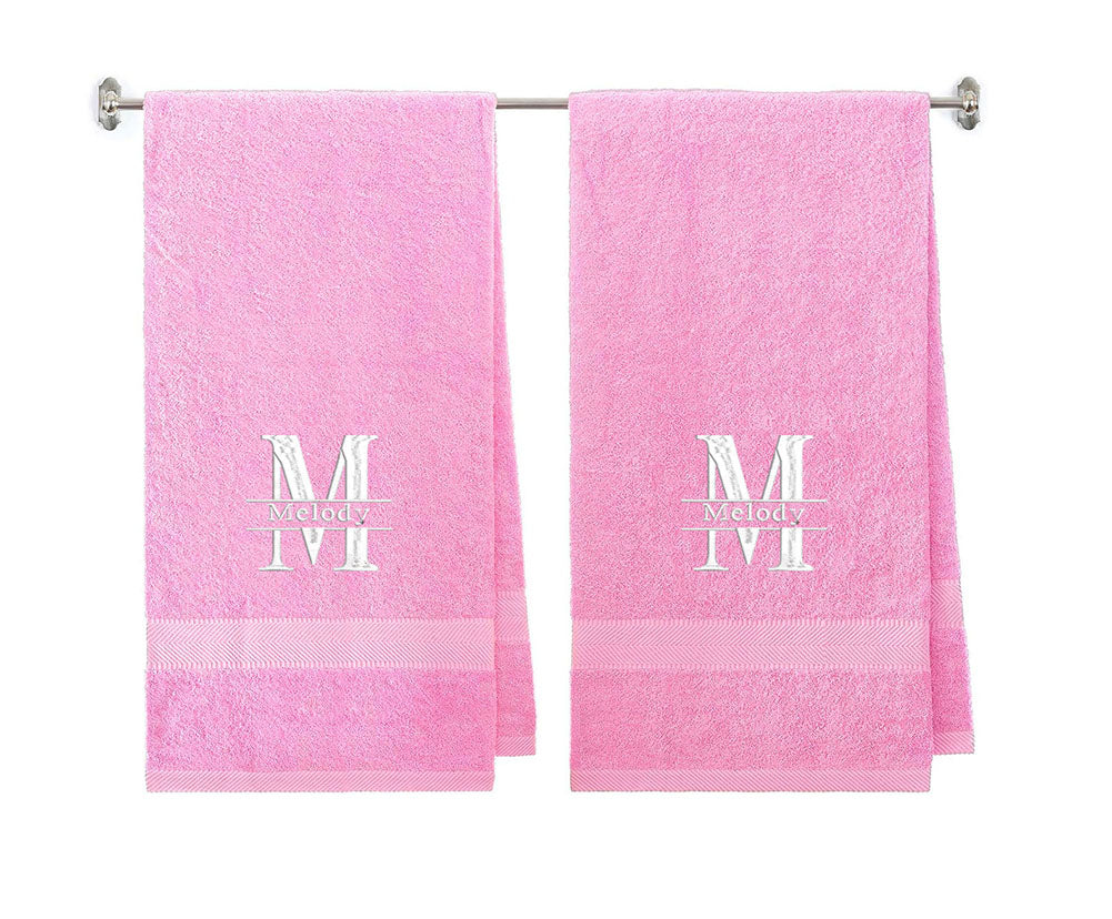 540 GSM Split Initial Personalized Terry Cotton Towel Set of 2 - view 64