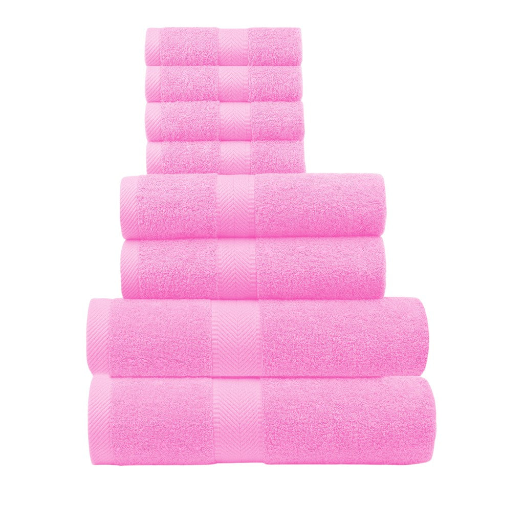 Terry Cotton Bath Towels, Hand Towel and Washcloth 8-Piece Set - view 8