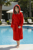 280 GSM Microfiber Hooded Kids Bathrobe
