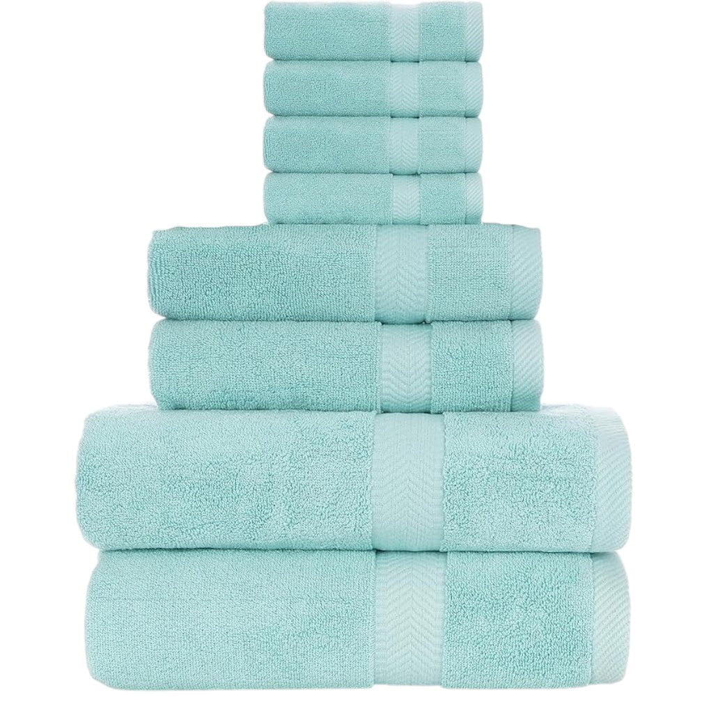 Terry Cotton Bath Towels, Hand Towel and Washcloth 8-Piece Set - view 11